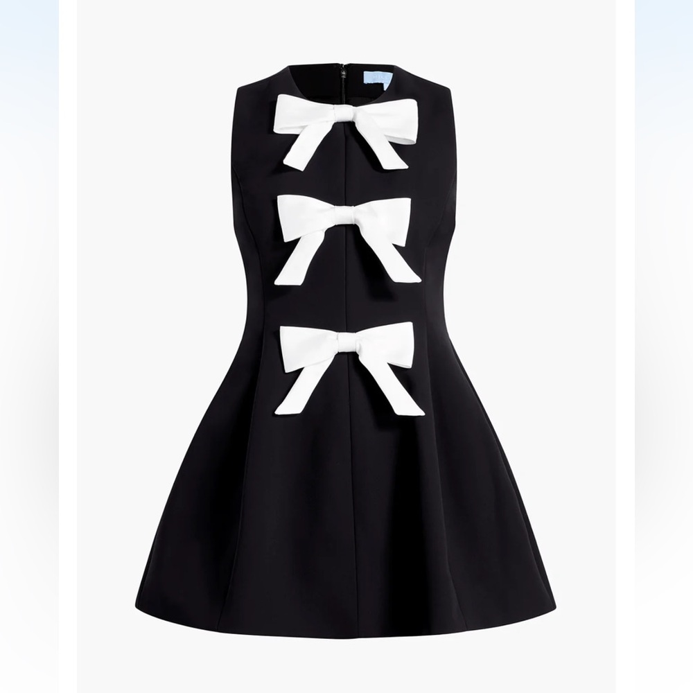 Hill House Black Mini Dress with White Bows